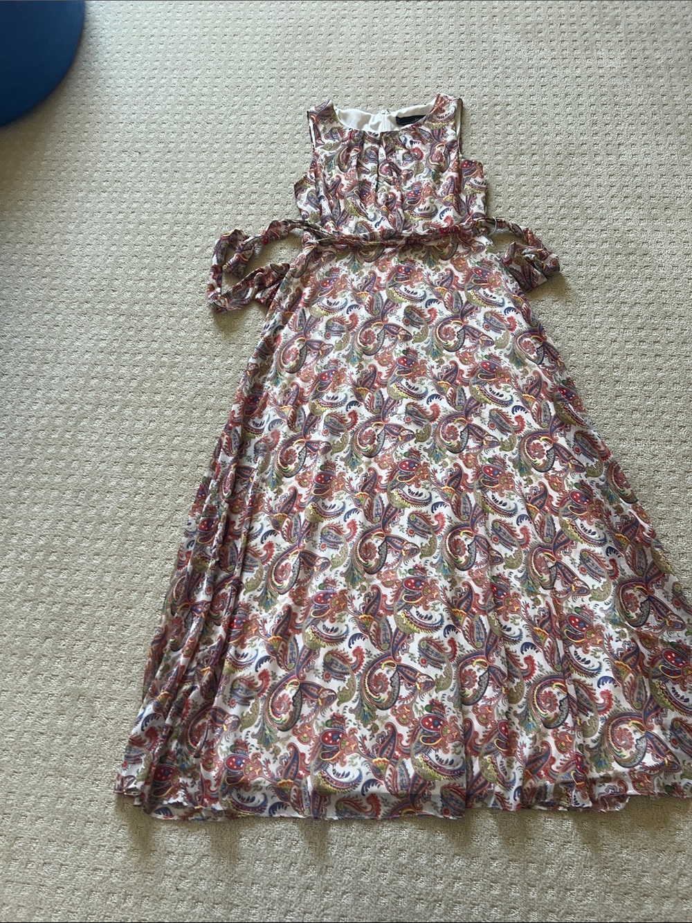 Chetta B Paisley Sleeveless Maxi Dress - White, Red, Green